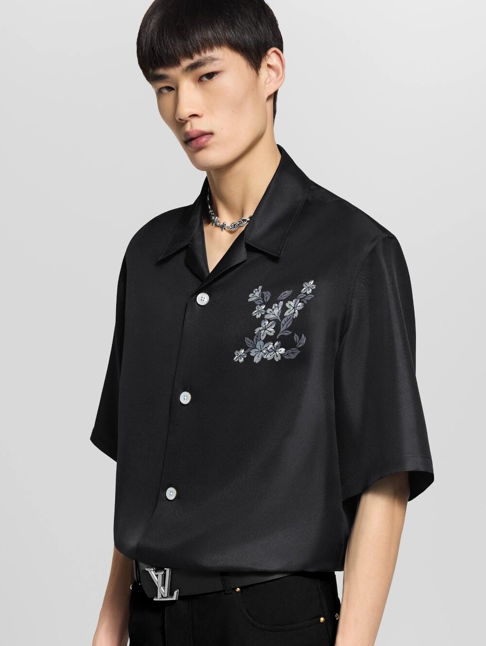 Louis Vuitton Printed Signature Silk Mens Shirt